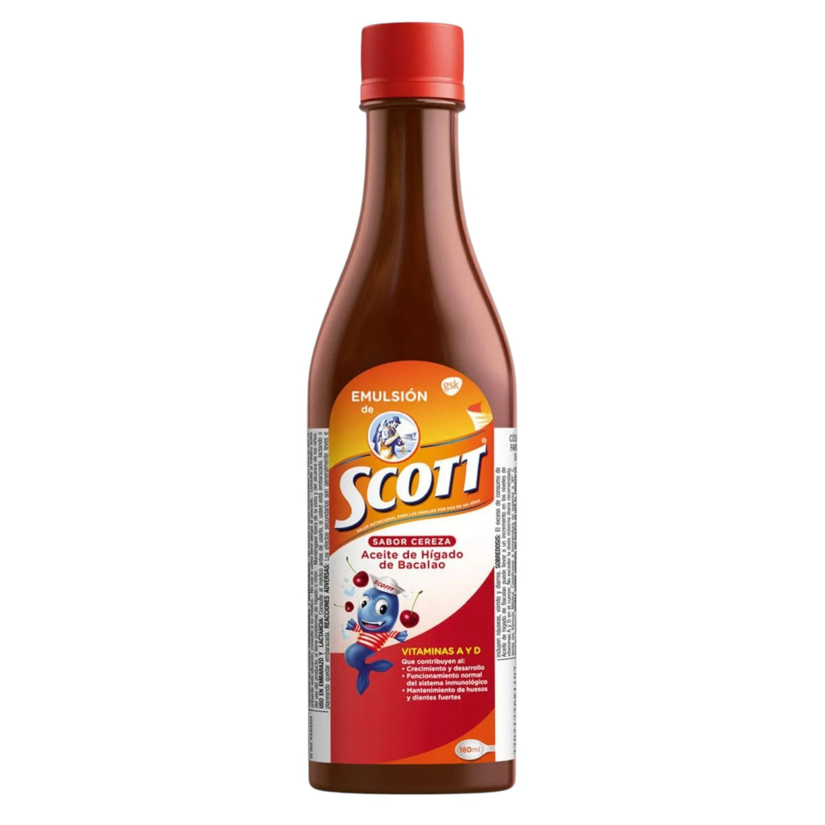 Yahve Cod Liver Oil 180ml cherry flavour front view
