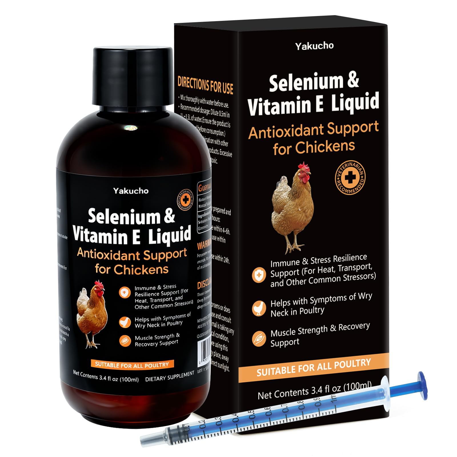 Yakucho E+S Poultry Vitality Formula 109g liquid supplement front view