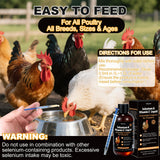 Yakucho E+S Poultry Vitality Formula liquid being mixed with feed