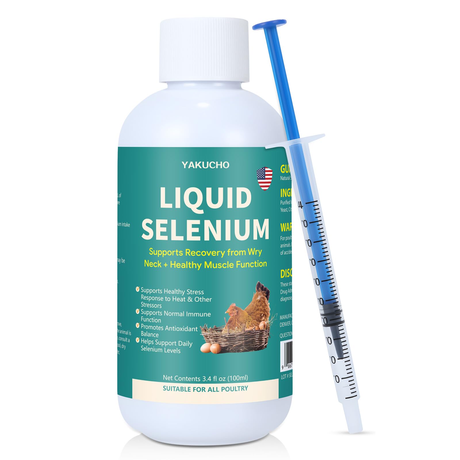 Yakucho Liquid Selenium for Poultry in a feeding setup