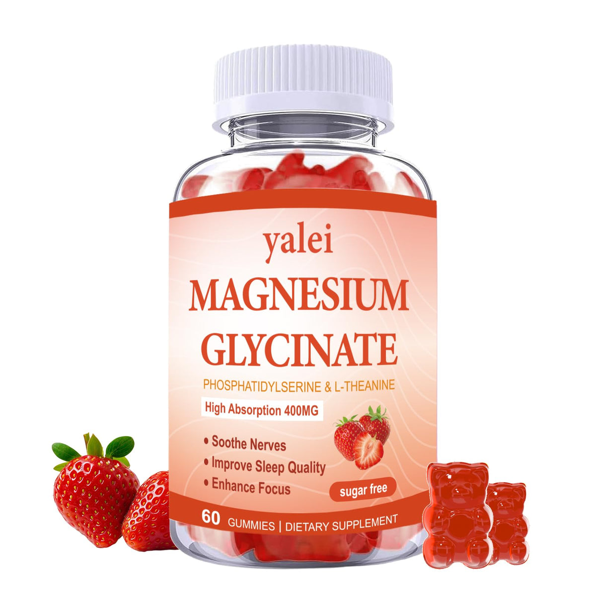 Yalei Magnesium Glycinate Supplement 400mg front view packaging