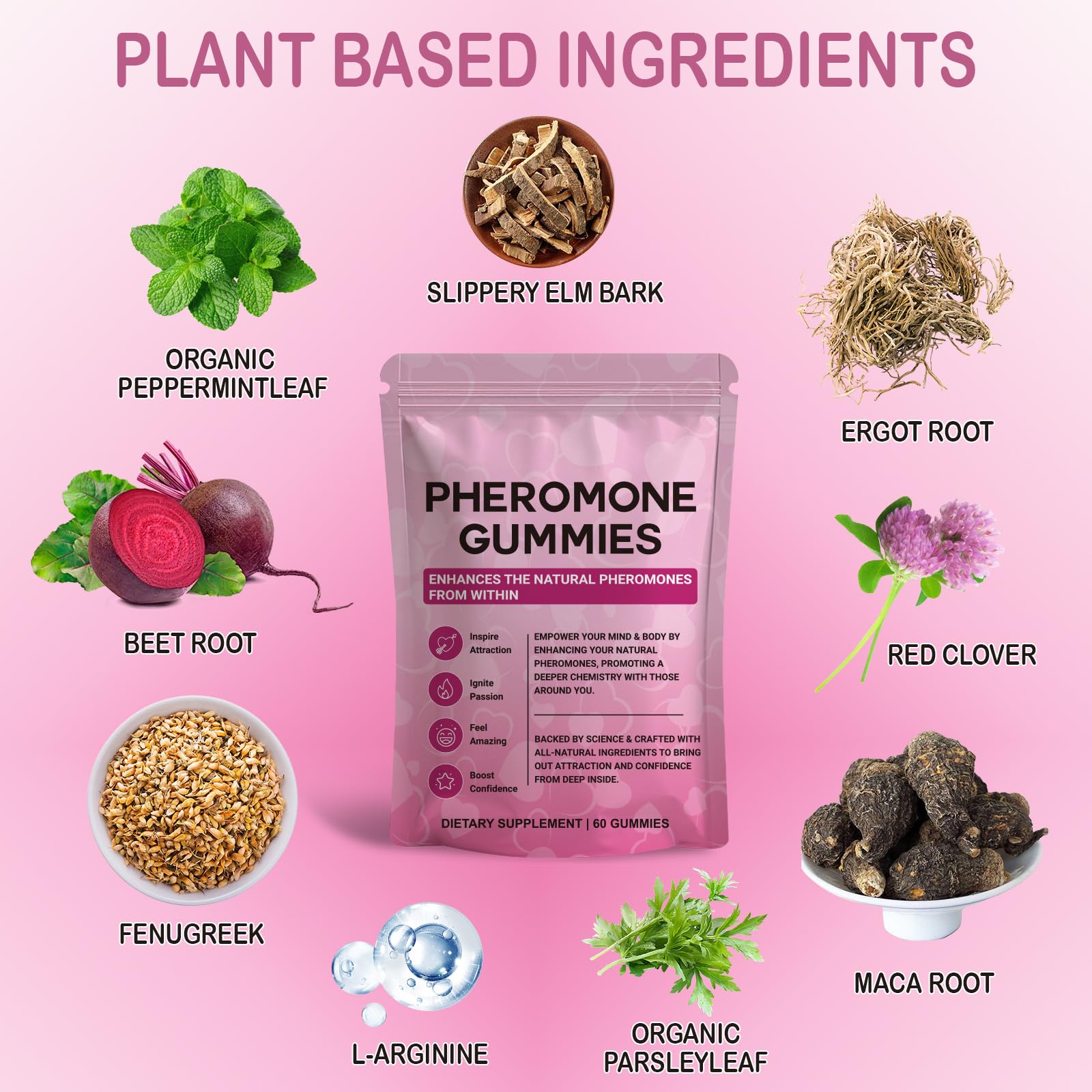 Yalei Pheromone Gummies vegan and non-GMO label