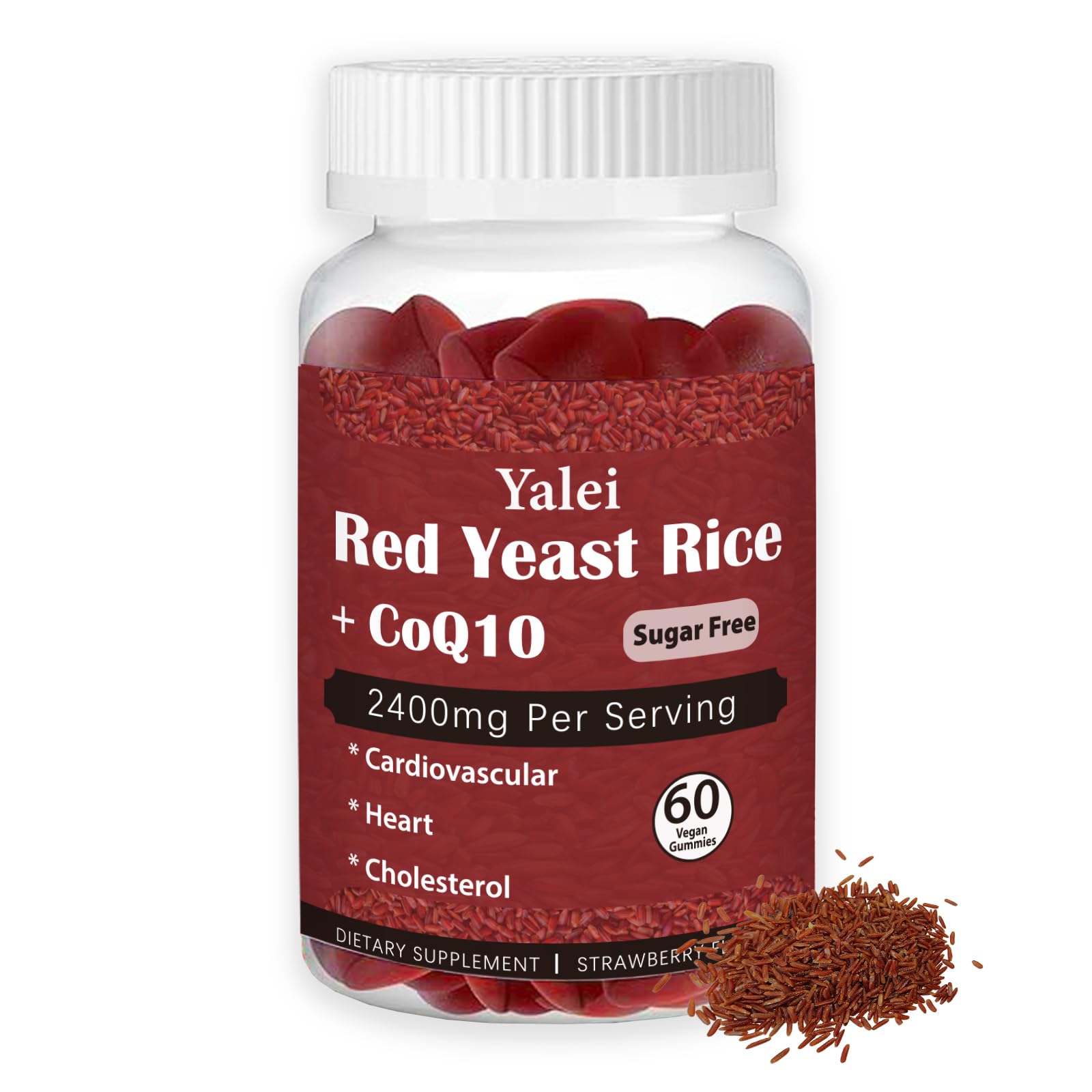 Yalei Red Yeast Rice Gummies front view with packaging