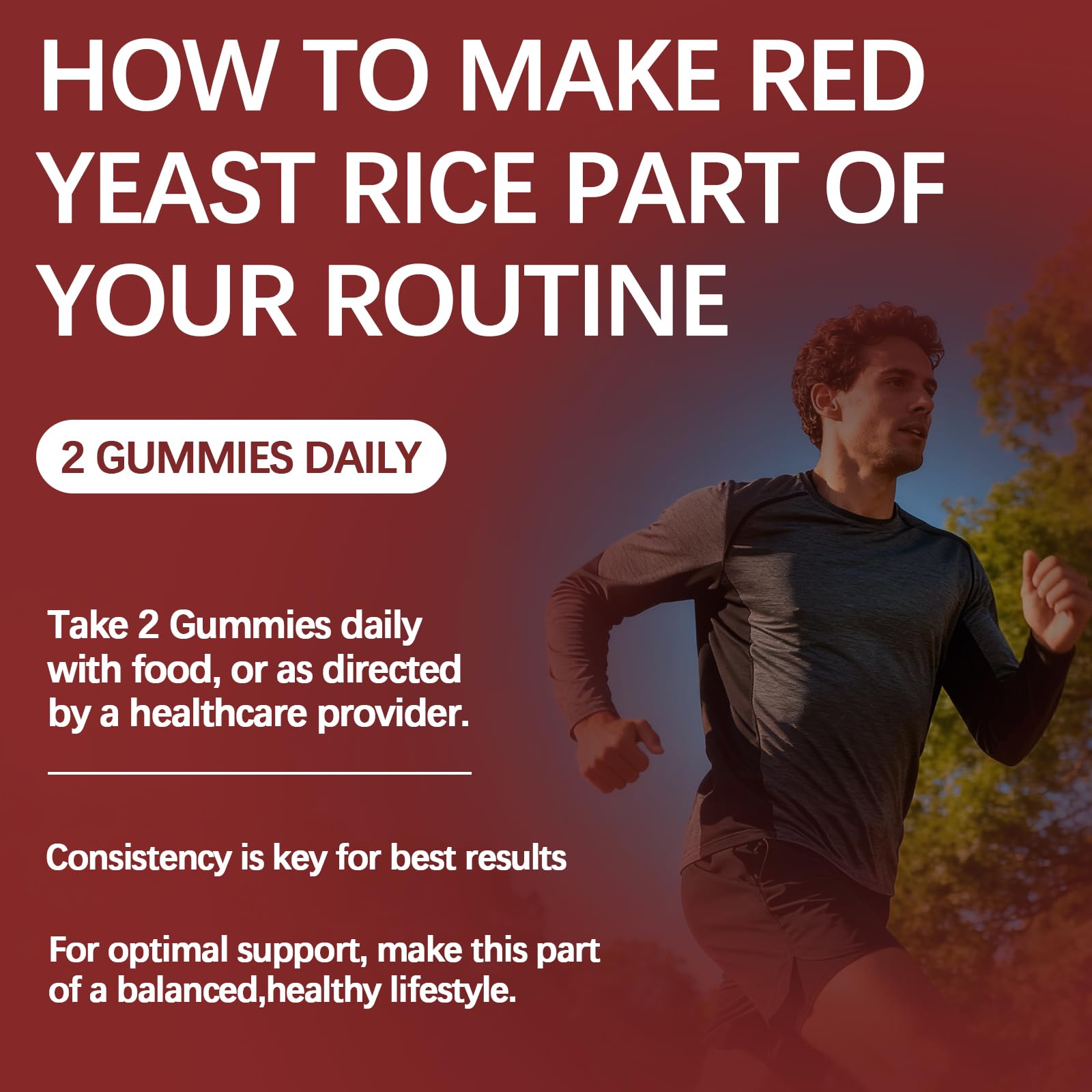 Yalei Red Yeast Rice Gummies side view of bottle