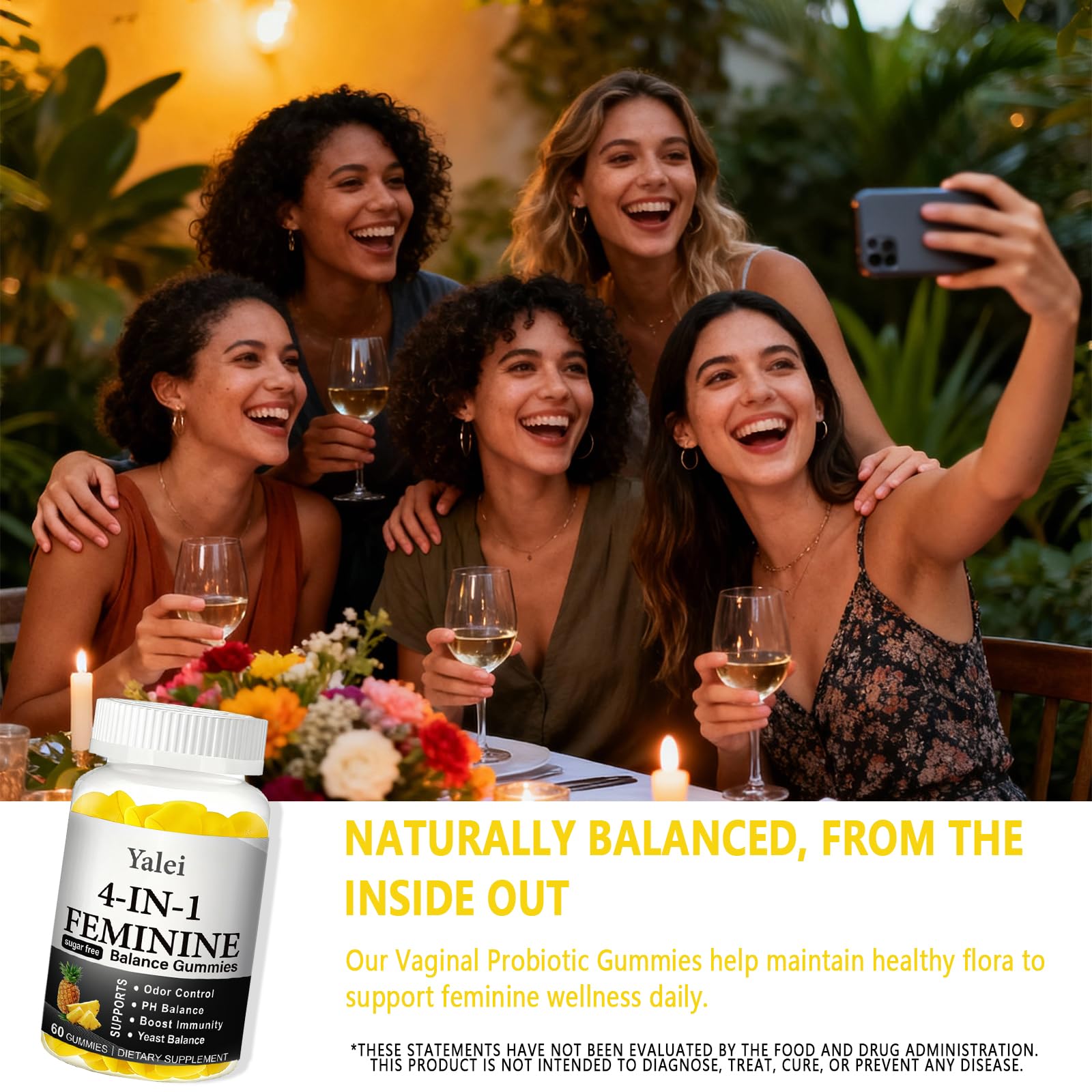 Yalei Women's Health Gummies packaging back view