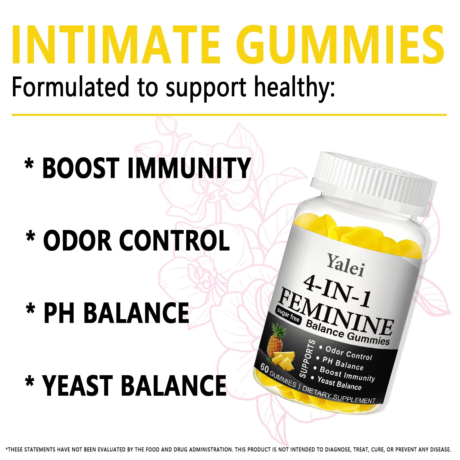 Yalei Women's Health Gummies tropical flavour gummies close-up