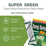 Yamamoto Kanpoh Young Barley Grass Powder in a glass of water