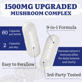 Yasumako Reishi Mushroom Complex 1500mg supplement capsule close-up