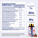 Yasumako Reishi Mushroom Complex 1500mg supplement side view