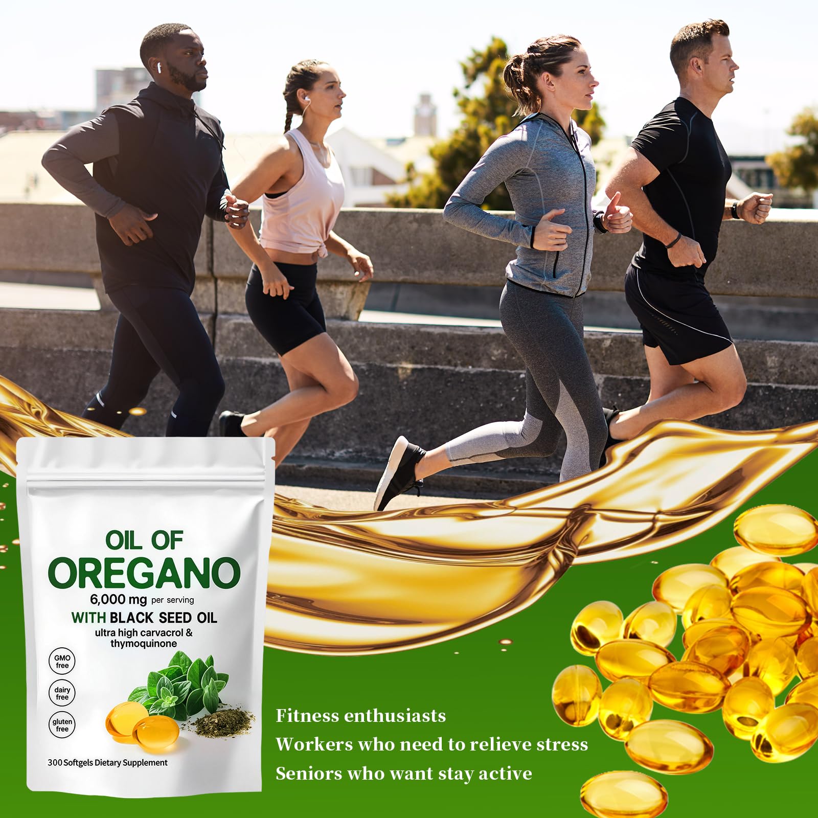YATIME Oil of Oregano 4-in-1 Supplement packaging details