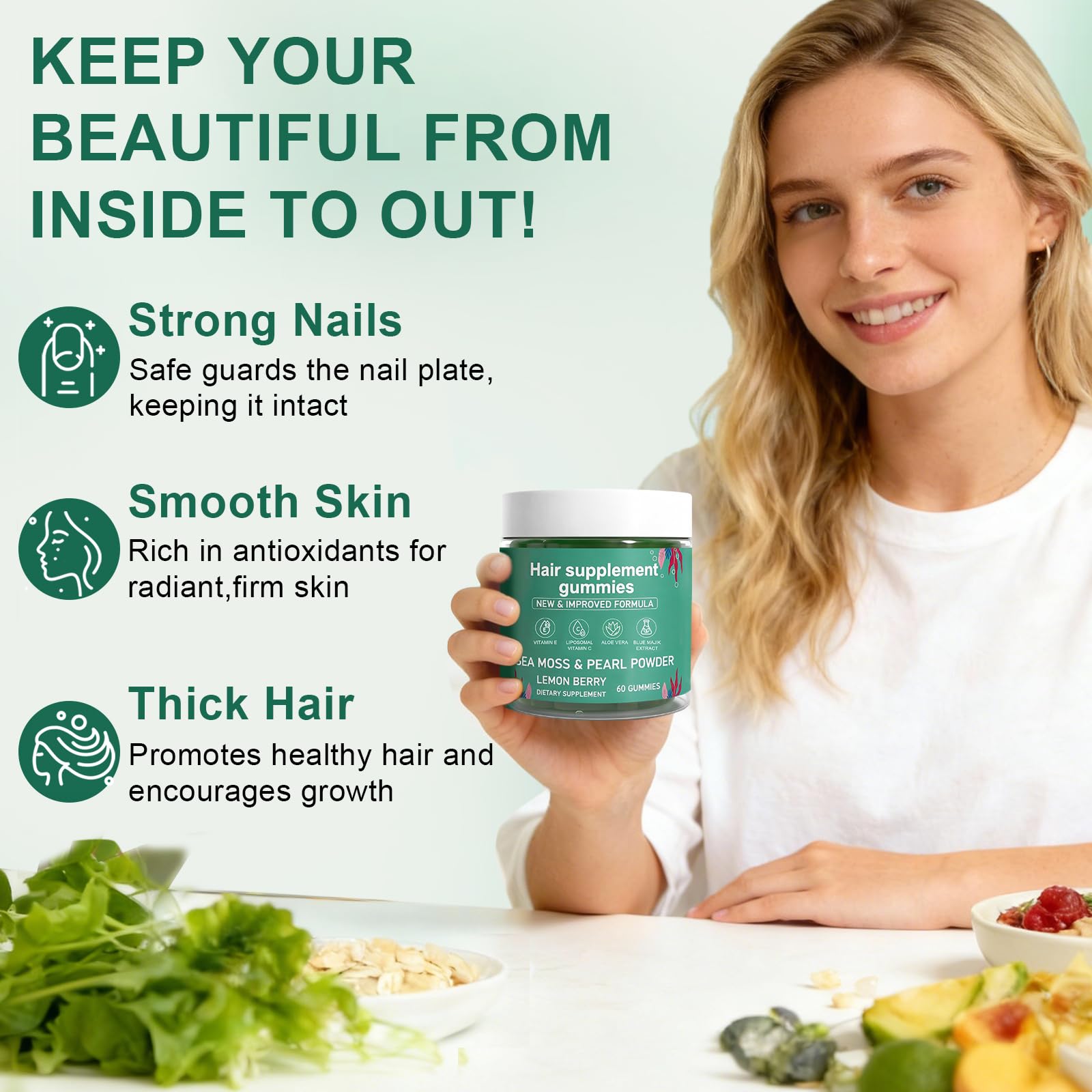 YATIME Sea Moss Gummies ingredients list close-up