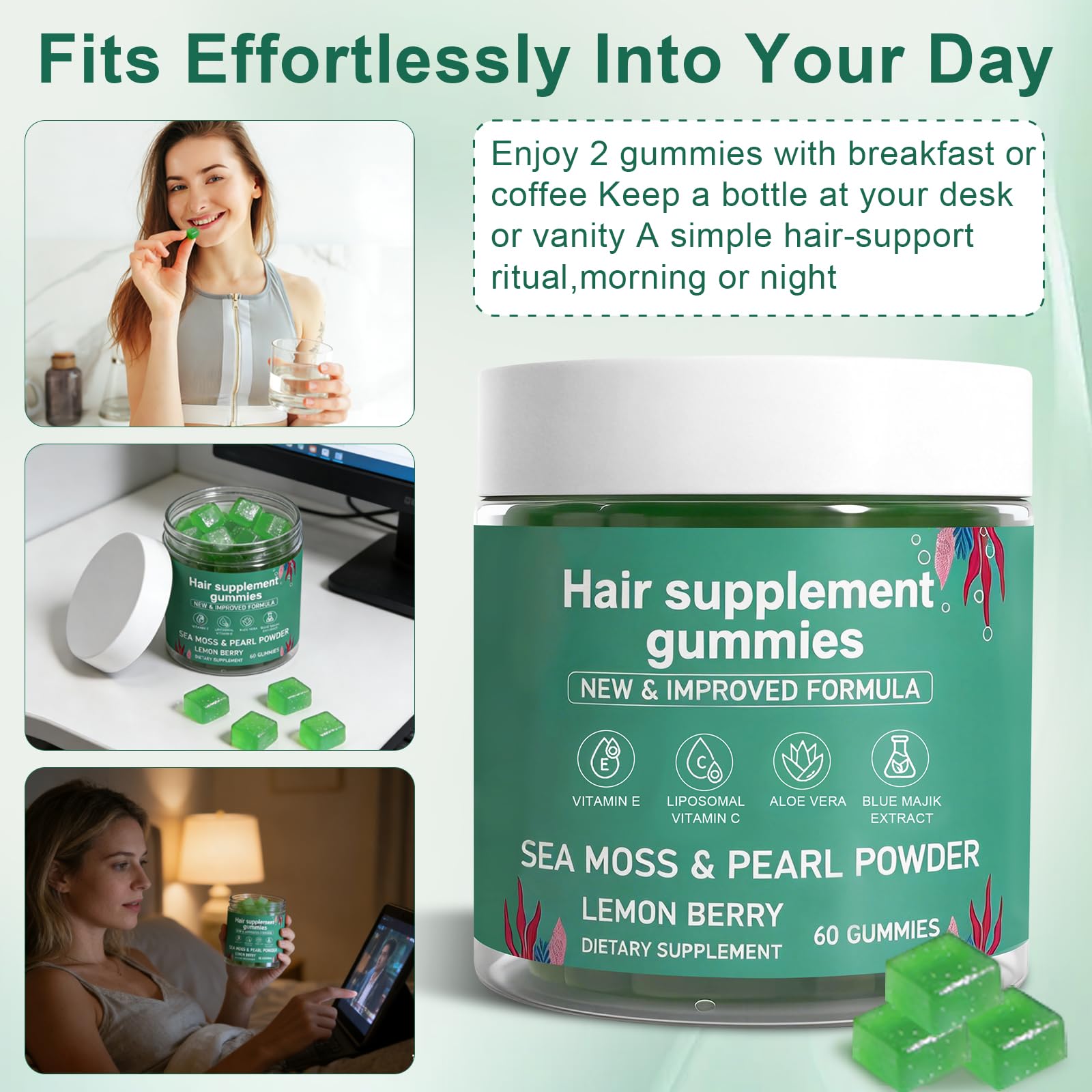 YATIME Sea Moss Gummies tropical flavour gummies in a bowl