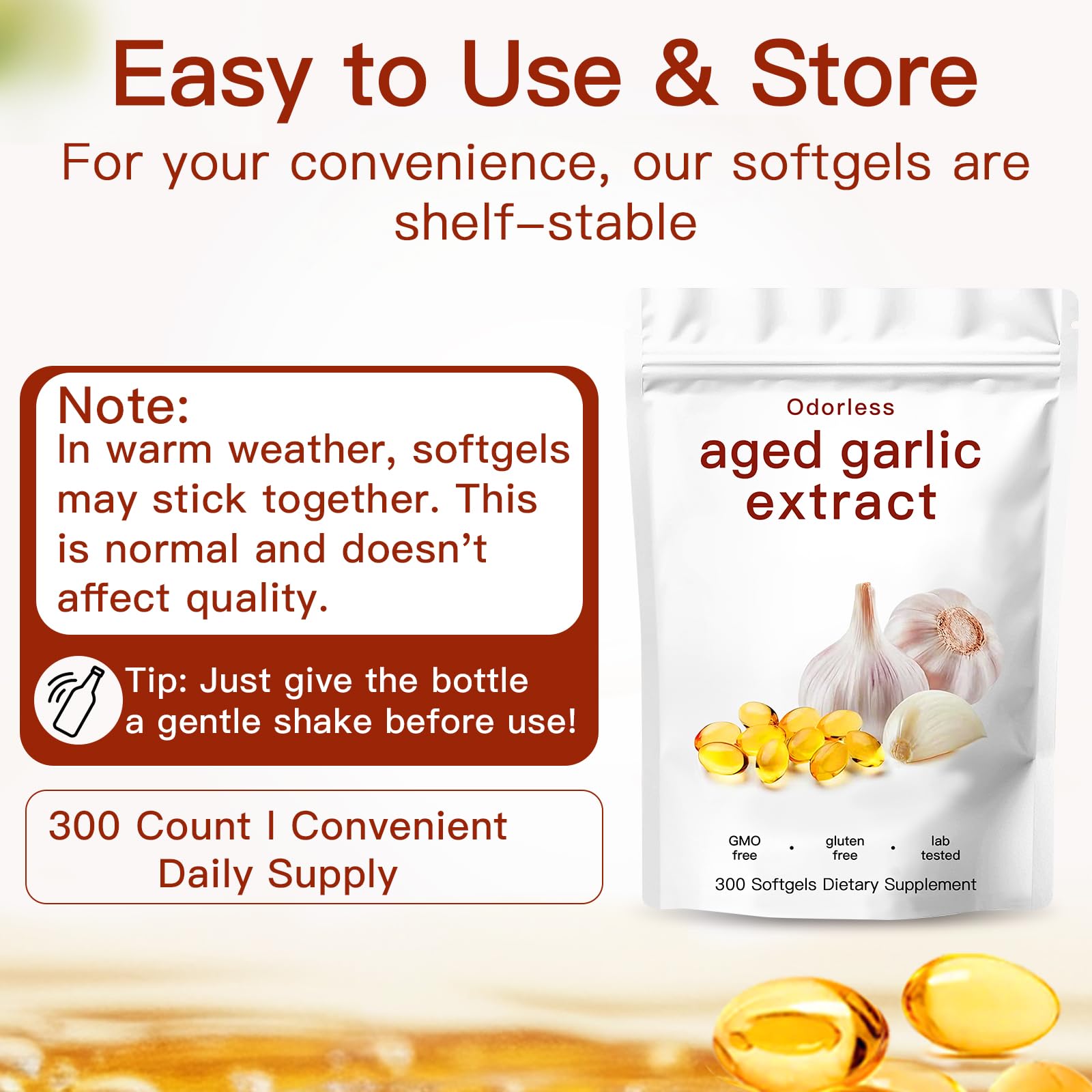 YATIME softgels with aged garlic extract ingredients