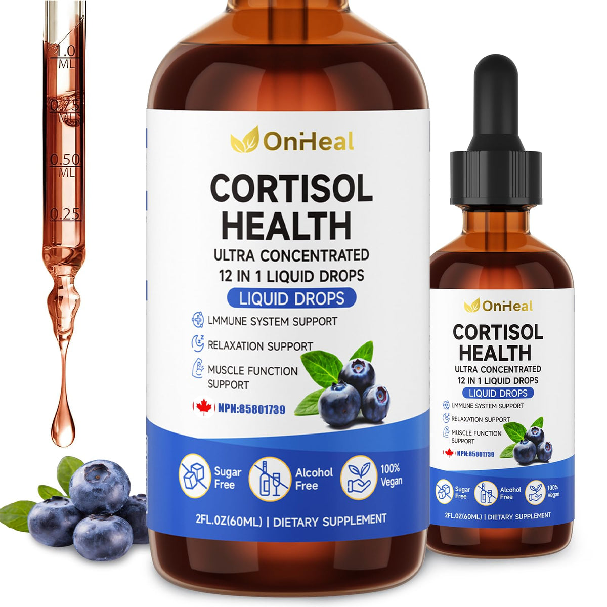 YBFQ Advanced Cortisol Support Liquid Drops 60ml front view