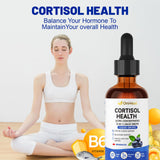 YBFQ Advanced Cortisol Support Liquid Drops 60ml with a glass of water