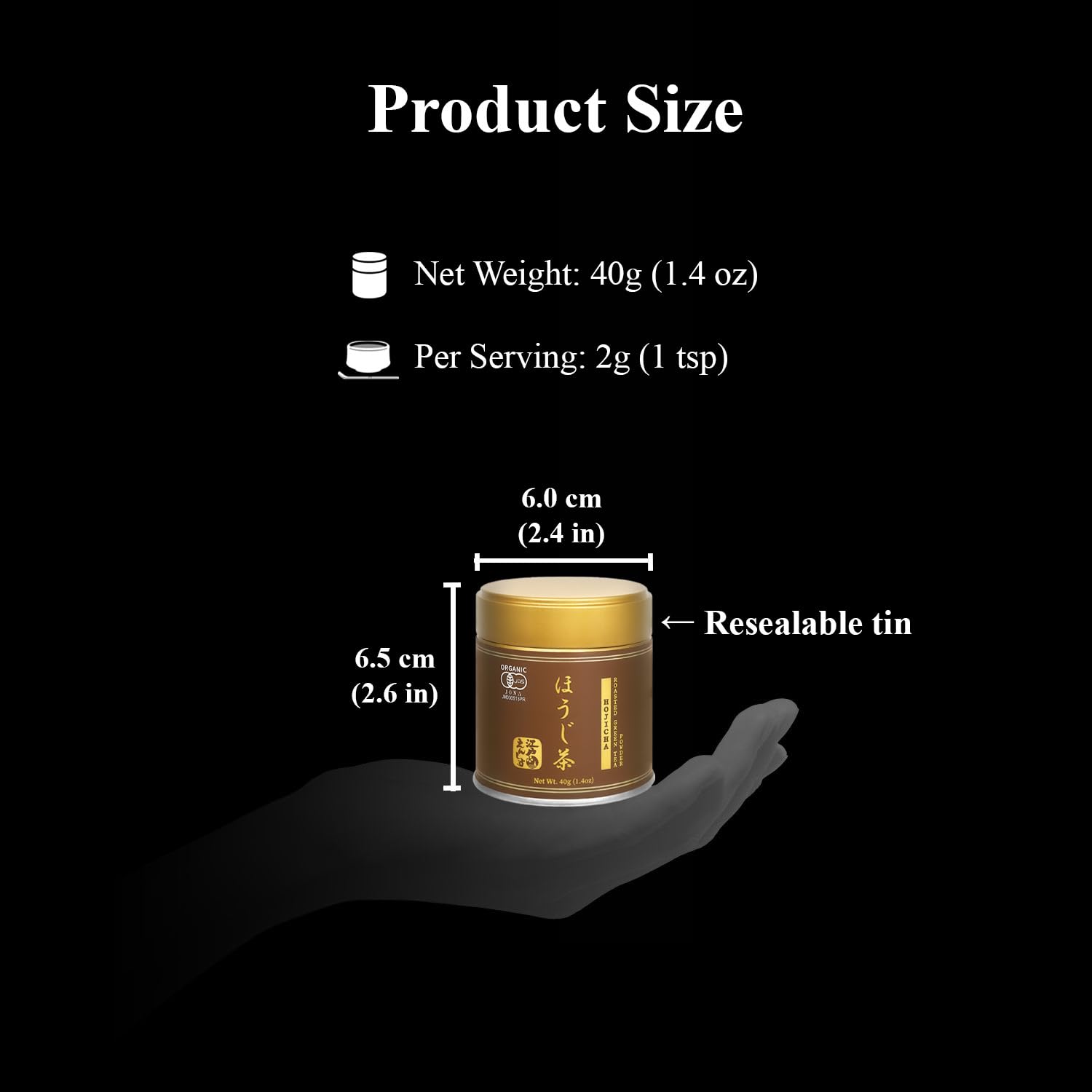 YEDOENSIS Premium Hojicha Green Tea Powder in a cup