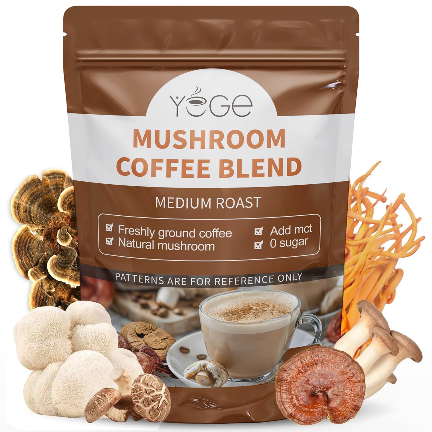 YEGE Mushroom Coffee Blend 200g front view with packaging
