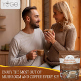 YEGE Mushroom Coffee Blend 200g next to coconut milk and MCT oil