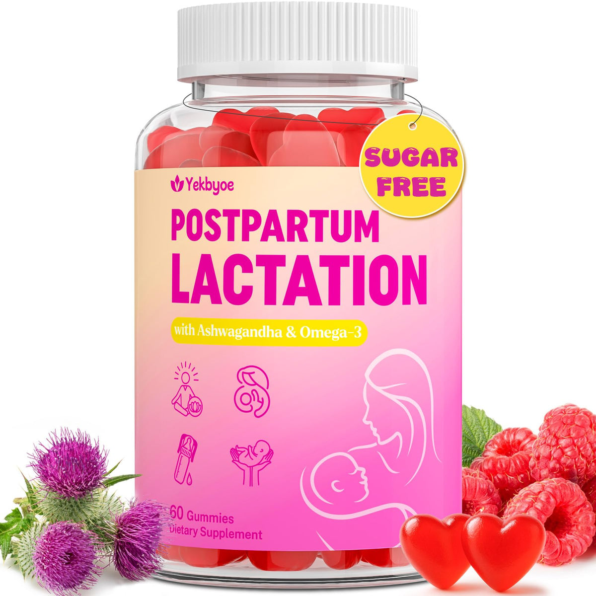 YEKBYOE Lactation Support Gummies 1500mg front view
