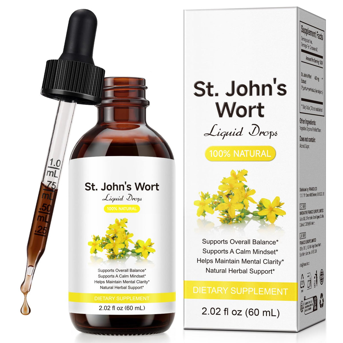 YEMFGQOE St. John's Wort Liquid Tincture front view
