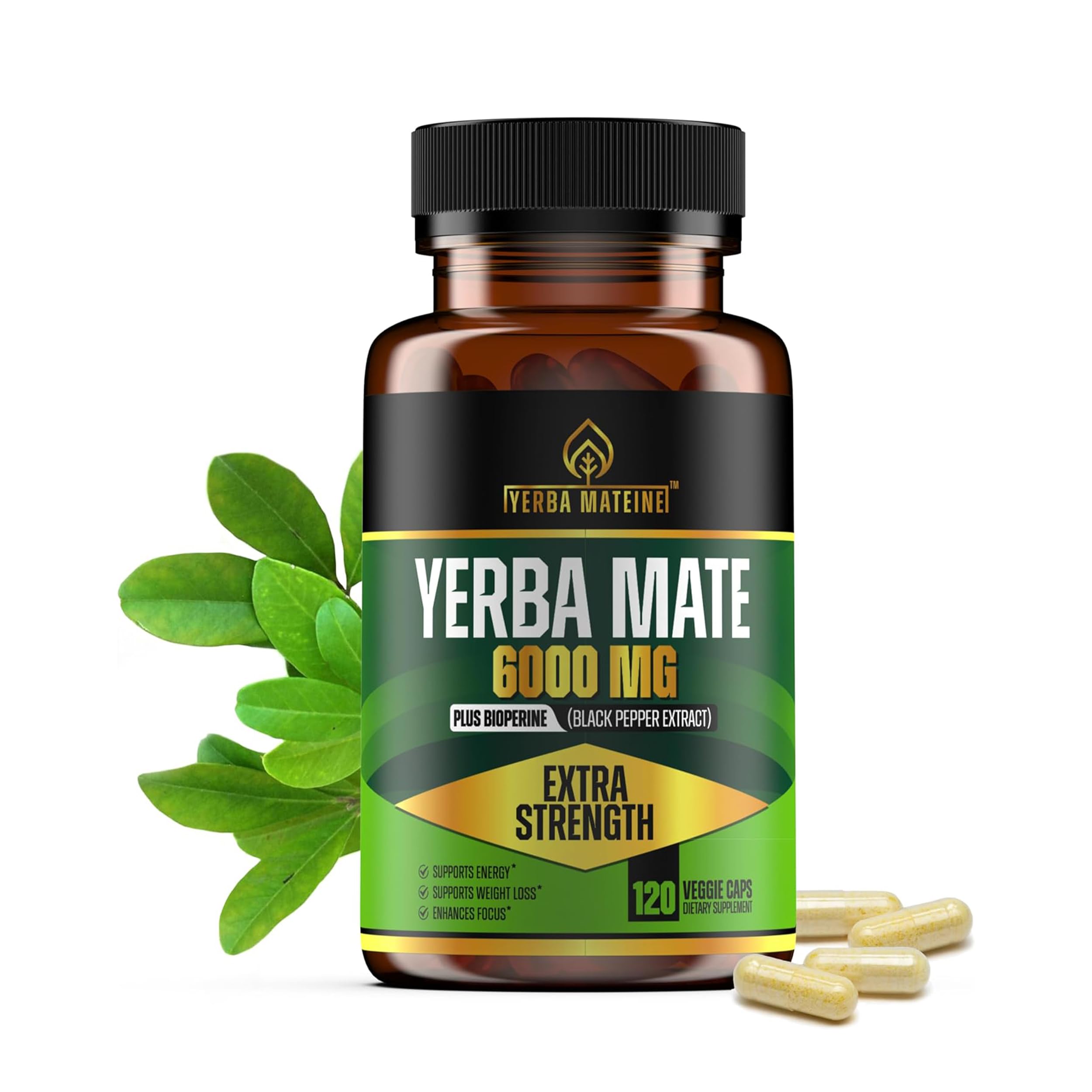 Yerba Mateine Yerba Mate Capsules 120 count front view