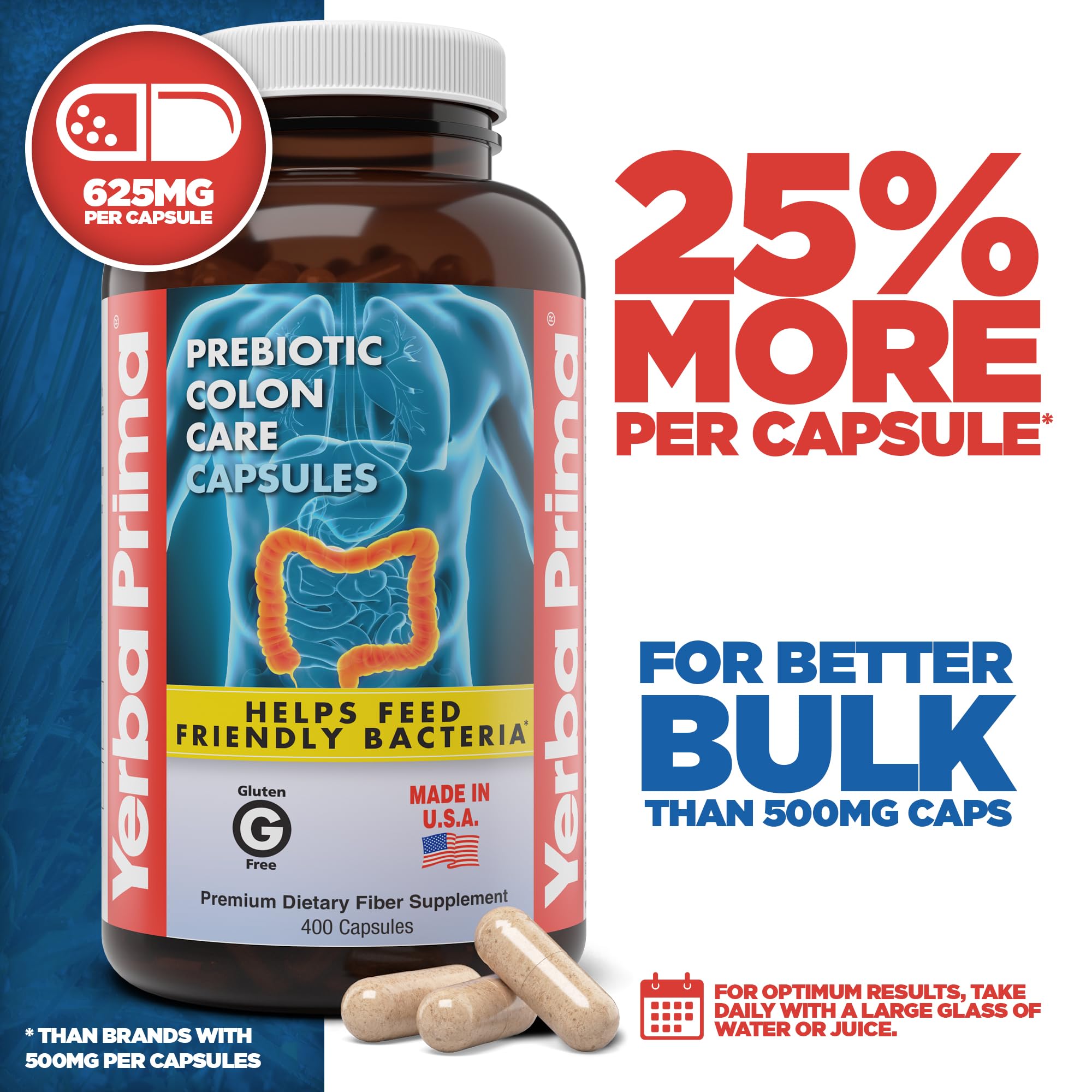 Yerba Prima Colon Care Dietary Fibre Supplement back view