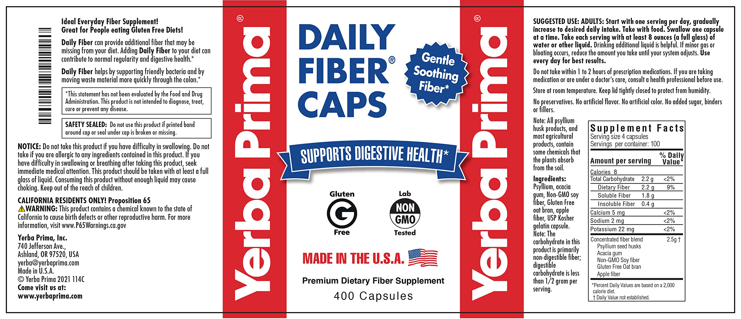 Yerba Prima Daily Fiber Caps close-up of capsules