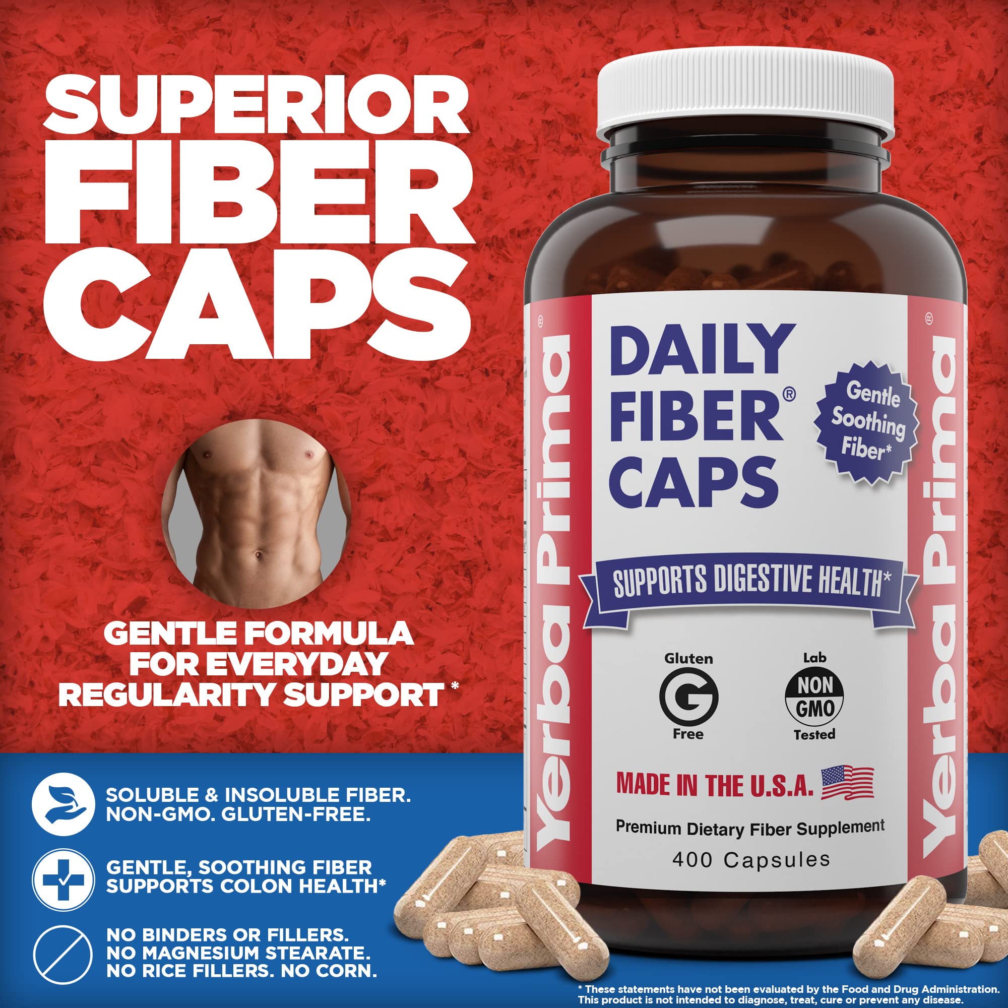 Yerba Prima Daily Fiber Caps packaging side view