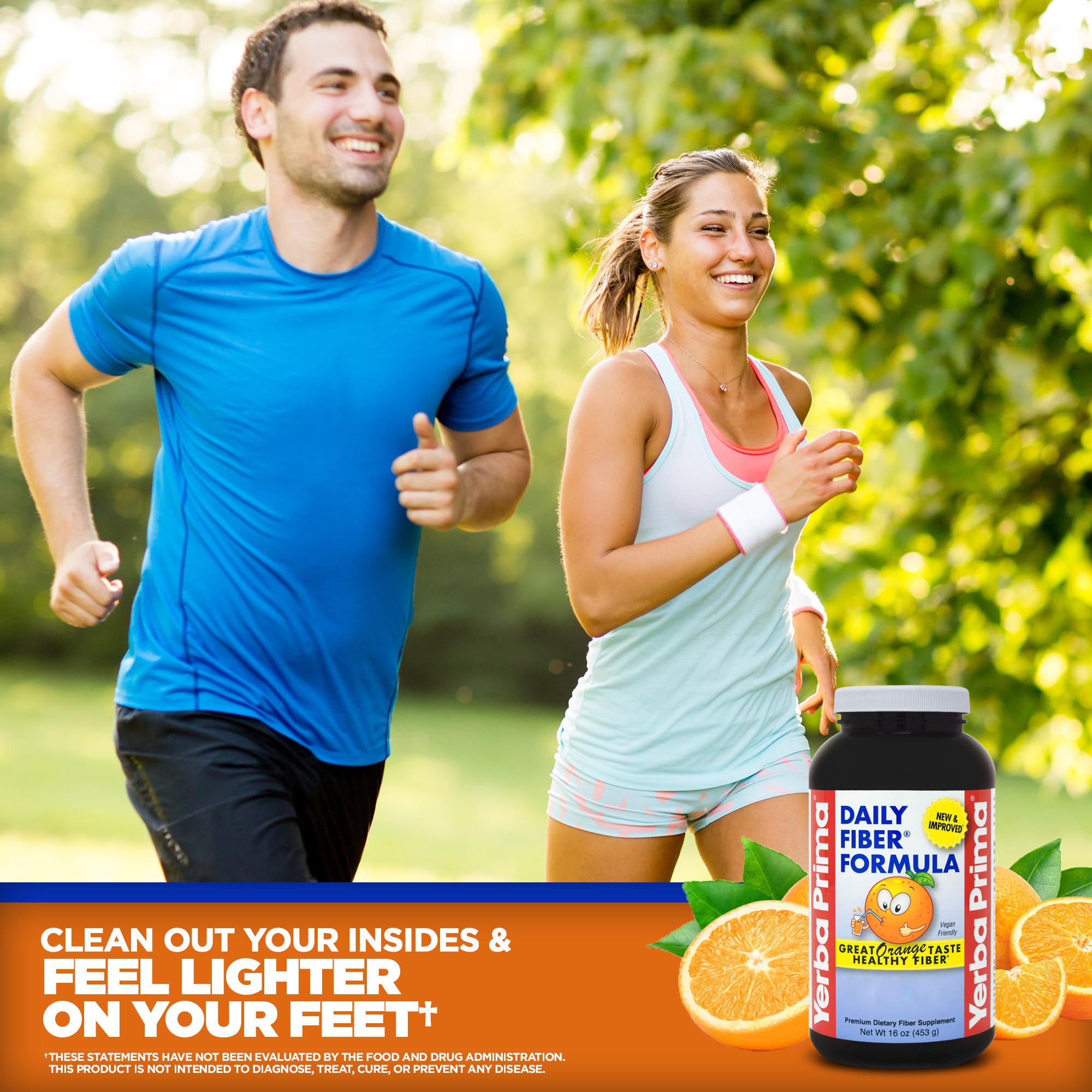 Yerba Prima Daily Fiber Formula Orange Powder 16oz ingredients list