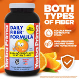 Yerba Prima Daily Fiber Formula Orange Powder 16oz scoop and powder