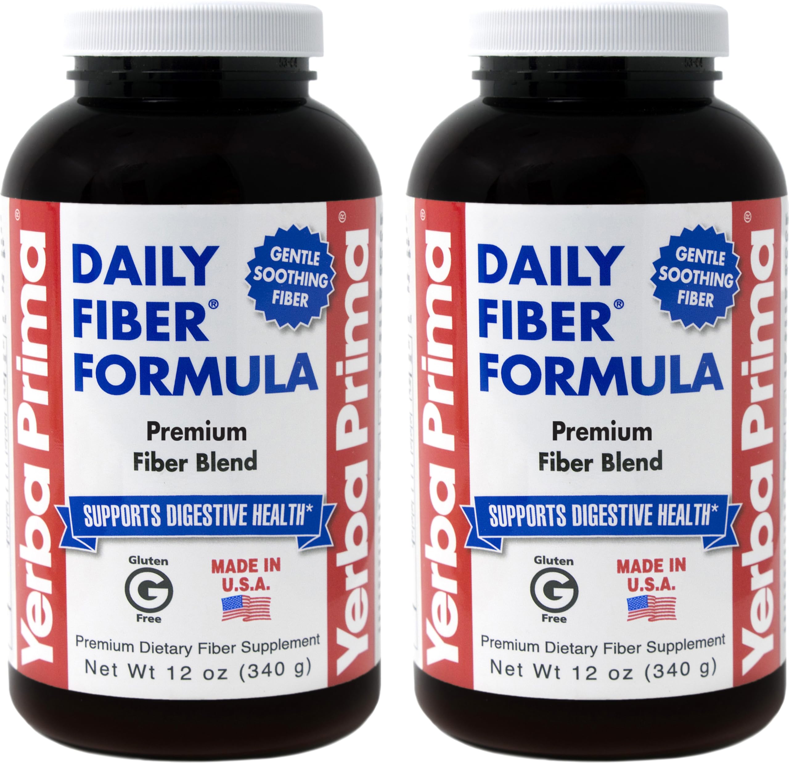 Yerba Prima Daily Fiber Formula Powder 12 Ounce front view