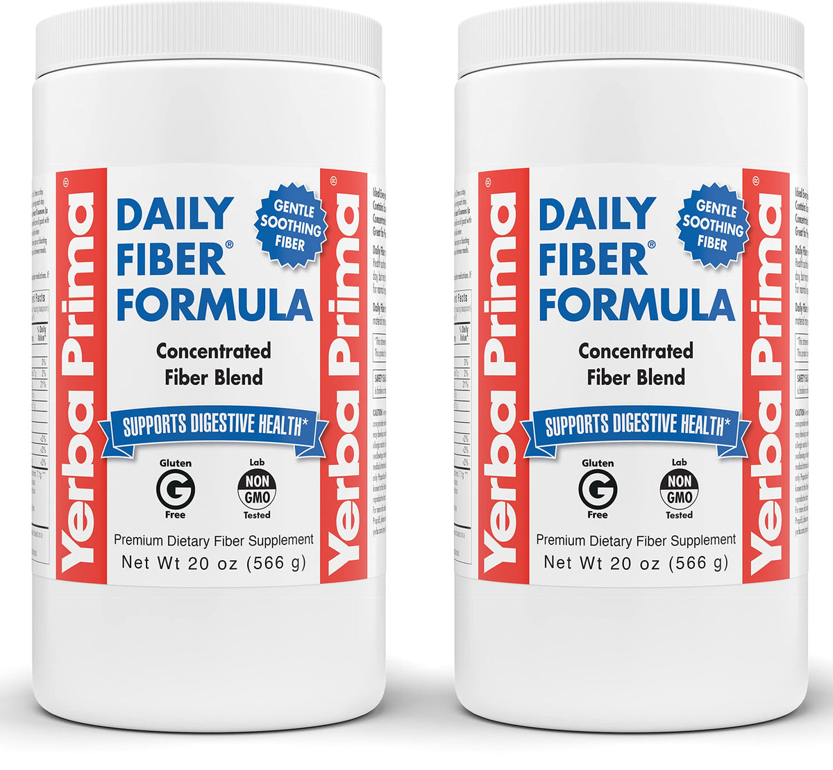 Yerba Prima Daily Fiber Formula Powder 20oz front view
