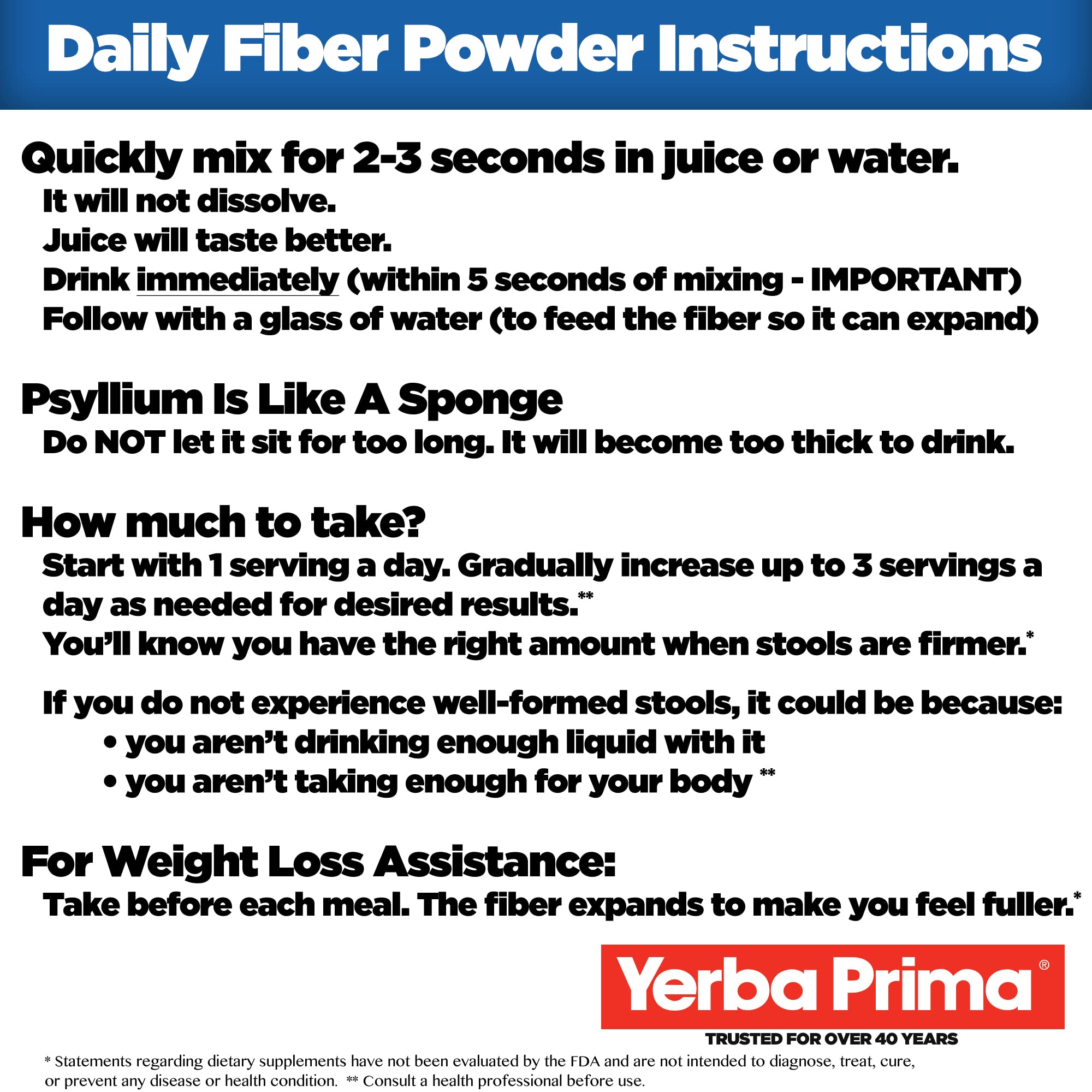 Yerba Prima Daily Fiber Powder 20oz with measuring scoop