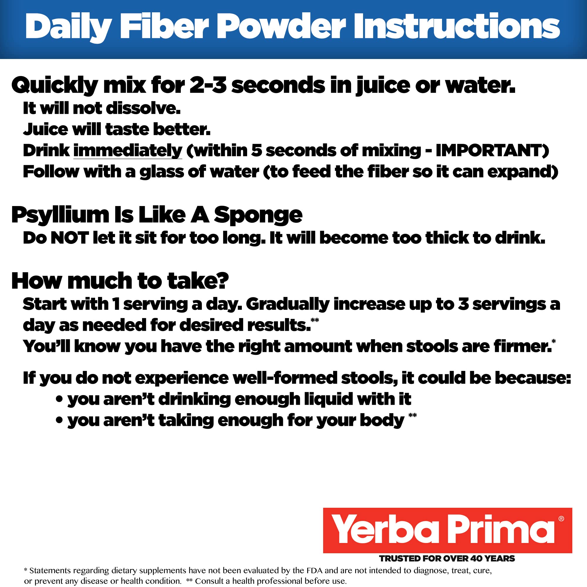 Yerba Prima Daily Fiber Powder ingredients list
