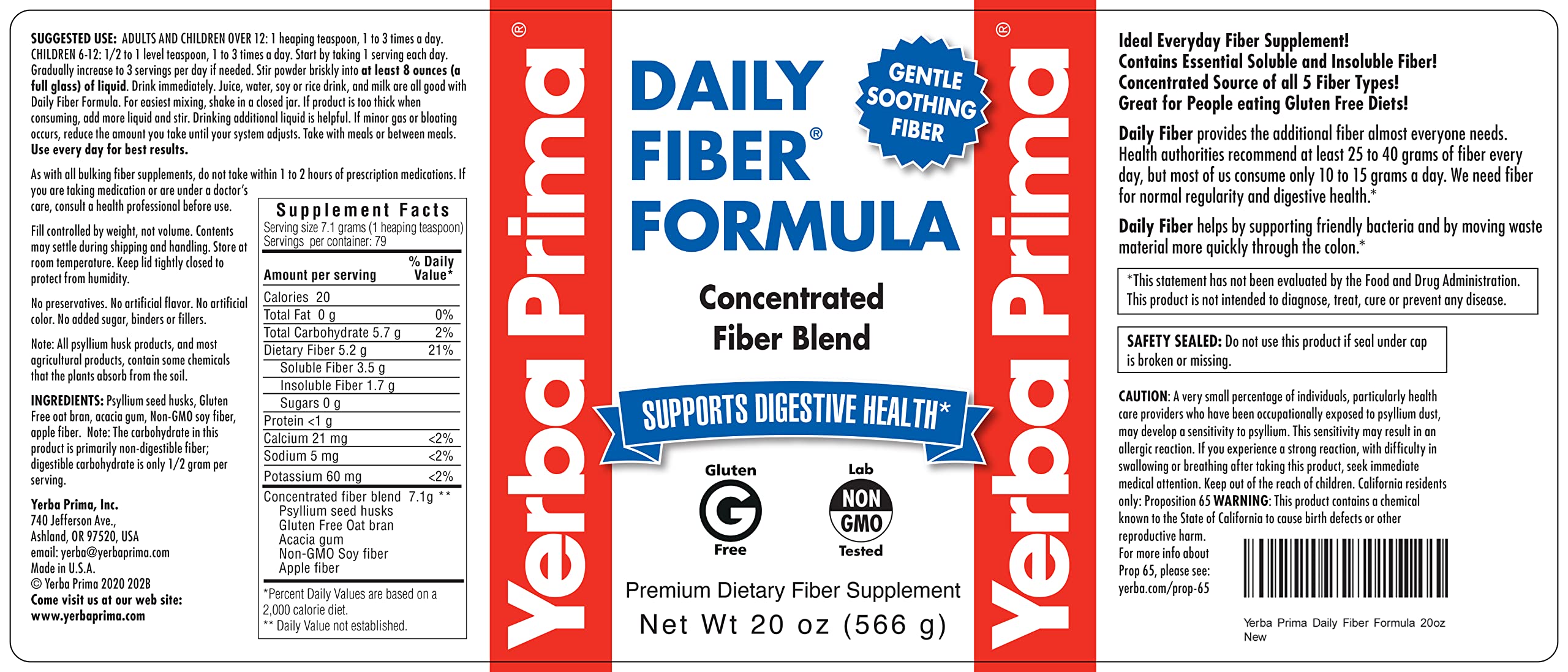 Yerba Prima Daily Fiber Powder mixed in a glass
