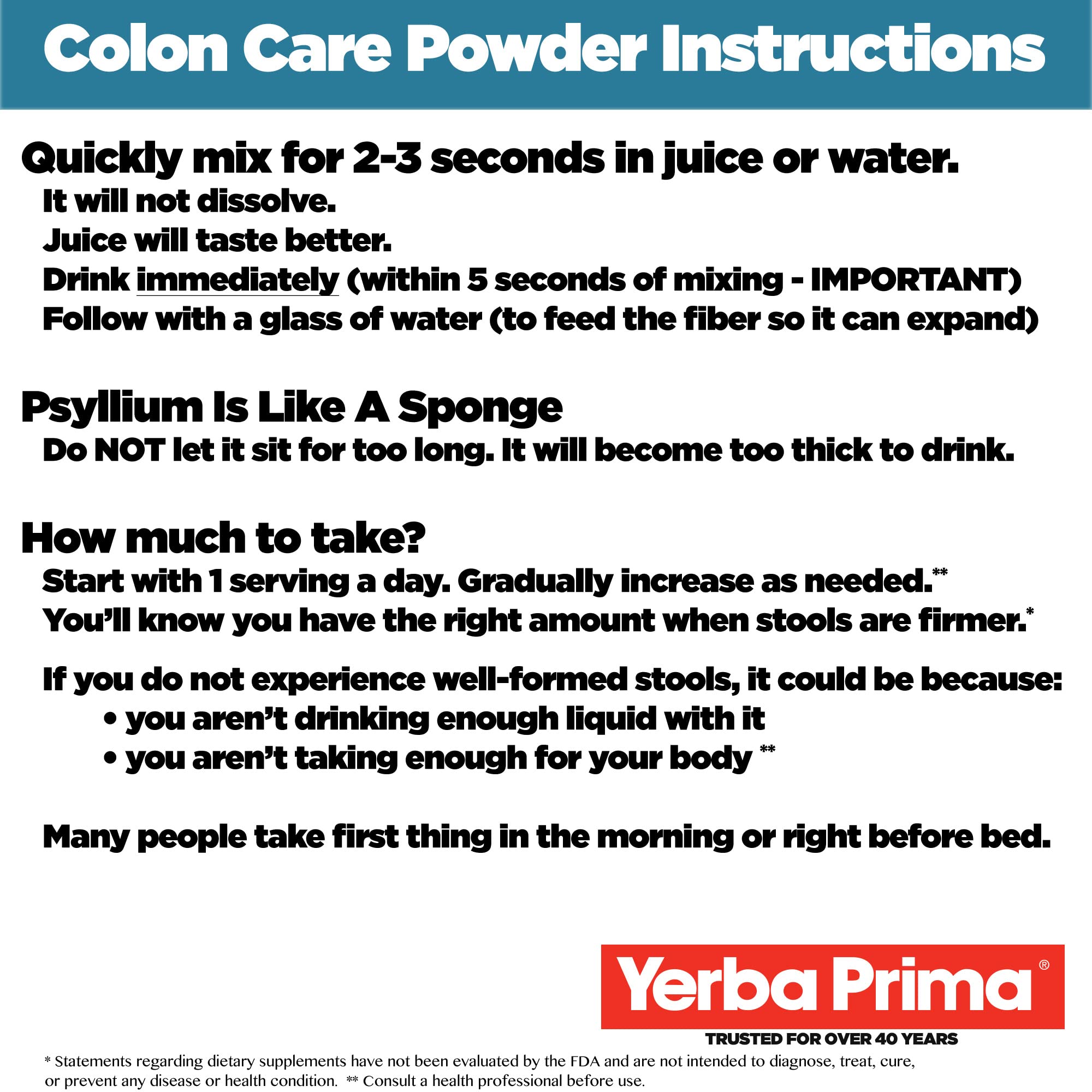 Yerba Prima Daily Fibre Supplement 567g nutritional information