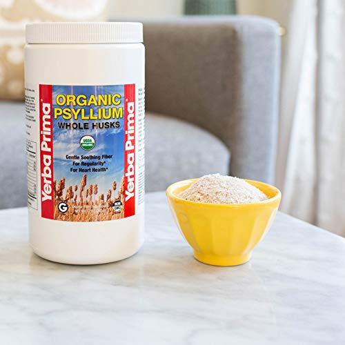 Yerba Prima Organic Psyllium Husk Powder 862g with a serving suggestion