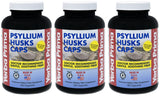Yerba Prima Psyllium 3 bottles of 180 capsules each front view