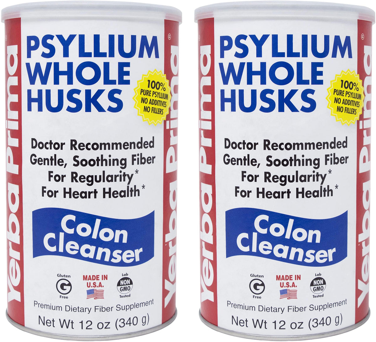 Yerba Prima Psyllium Husk 2 Bottle Value Pack front view