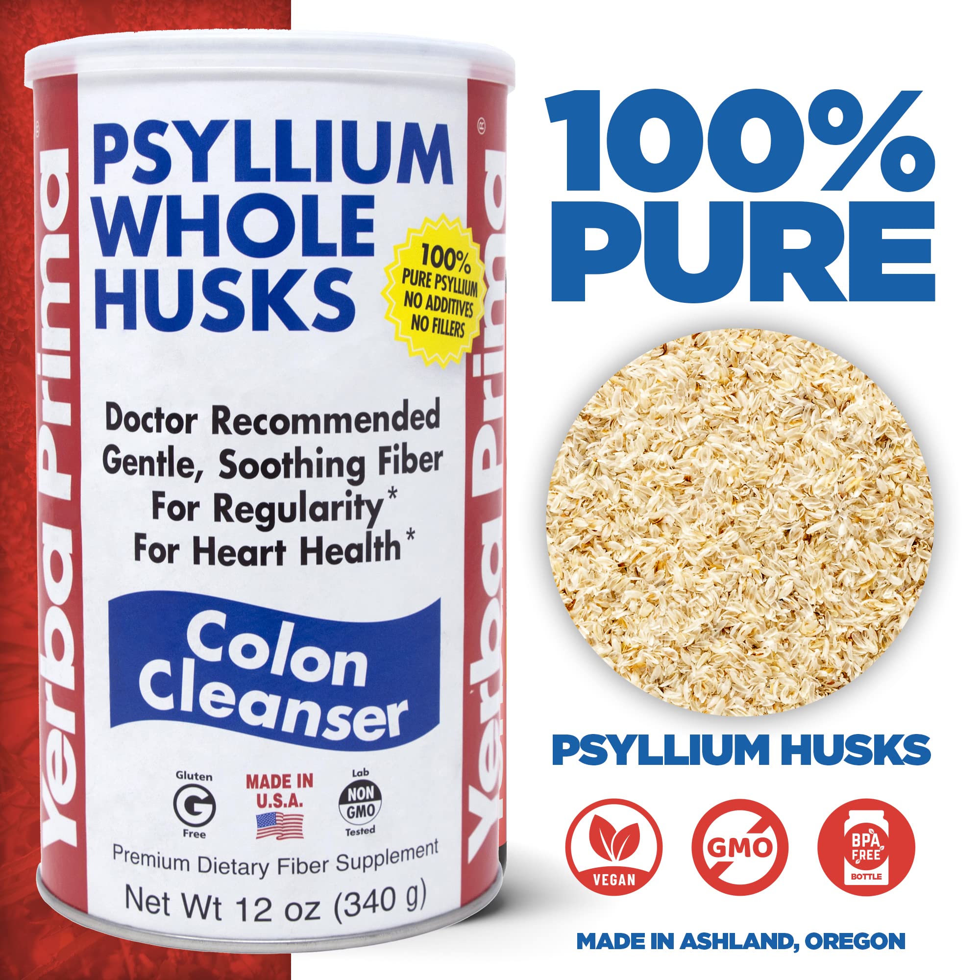 Yerba Prima Psyllium Husk 2 Bottle Value Pack side view