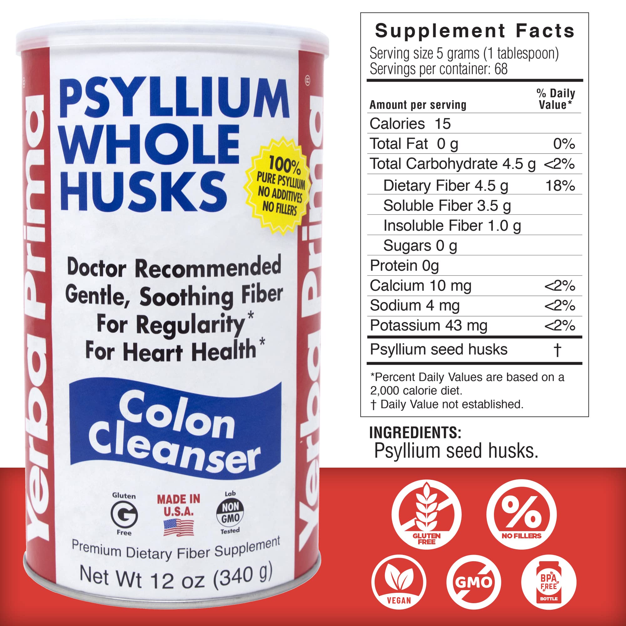 Yerba Prima Psyllium Husk 2 Bottle Value Pack with juice