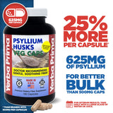 Yerba Prima Psyllium Husk Capsules 625mg bottle side view