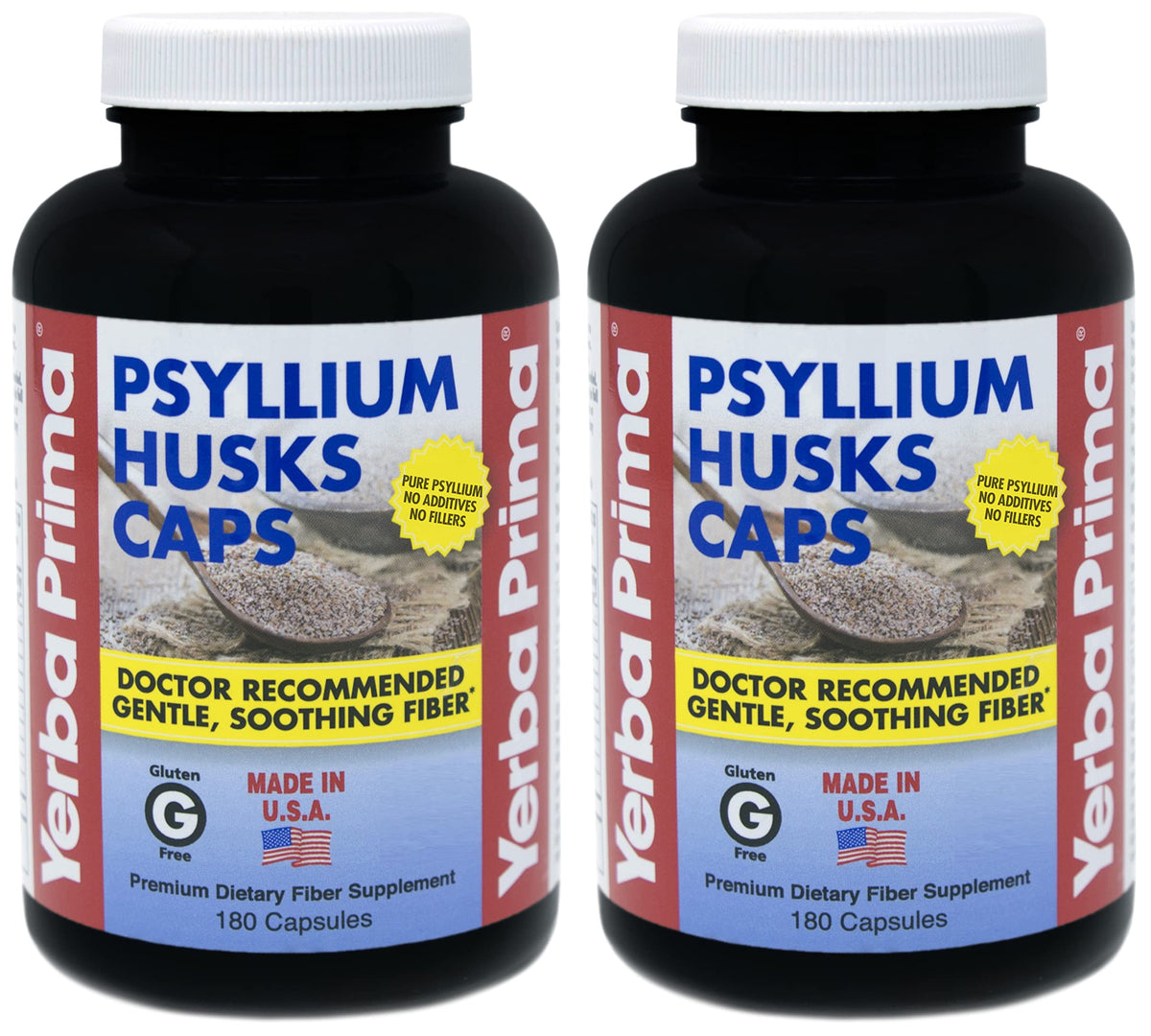 Yerba Prima Psyllium Husk Capsules front view