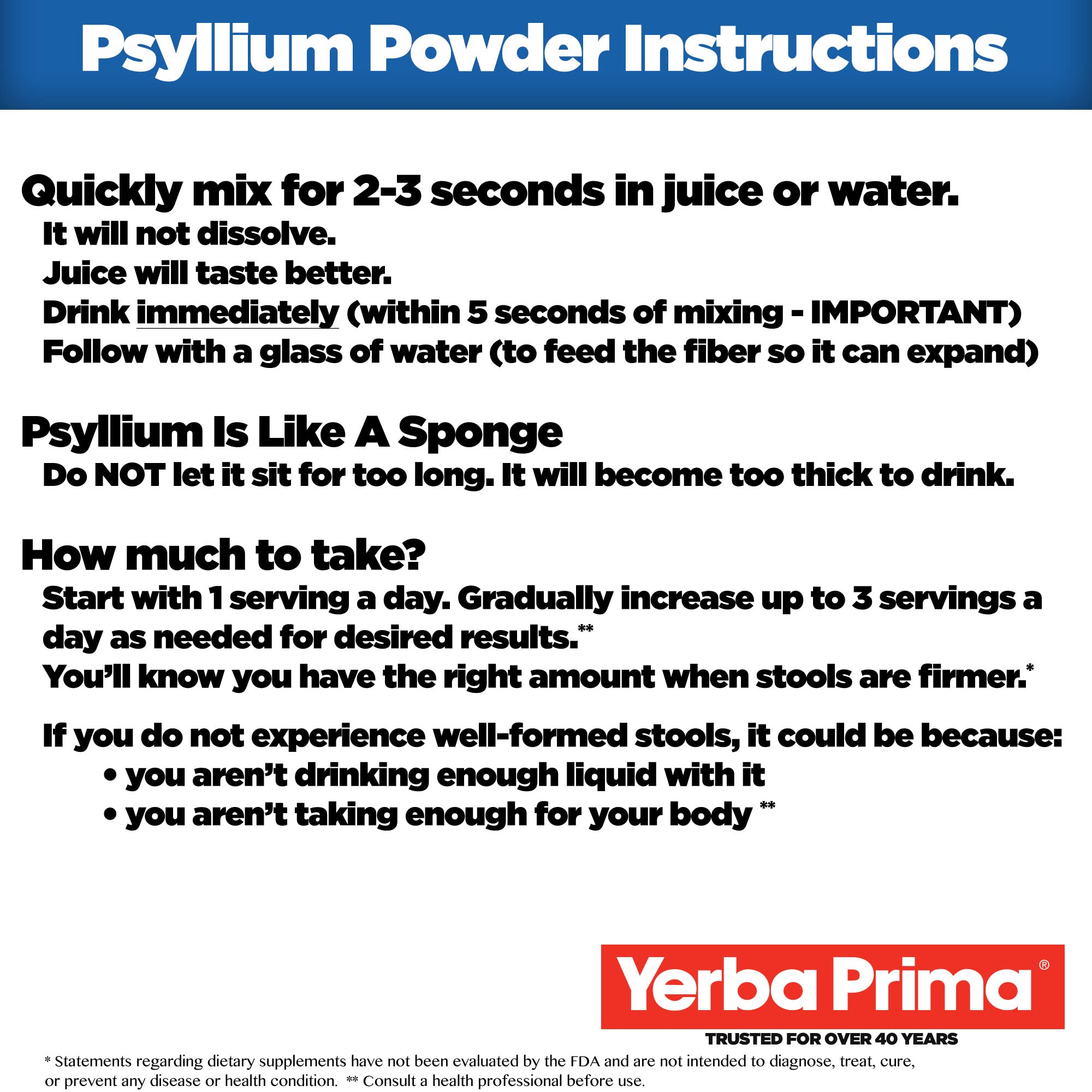 Yerba Prima Psyllium Husks Powder 340g side view