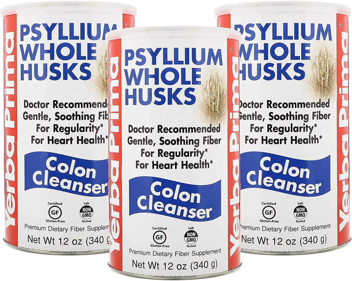 Yerba Prima Psyllium Whole Husk 3 Bottle Value Pack front view