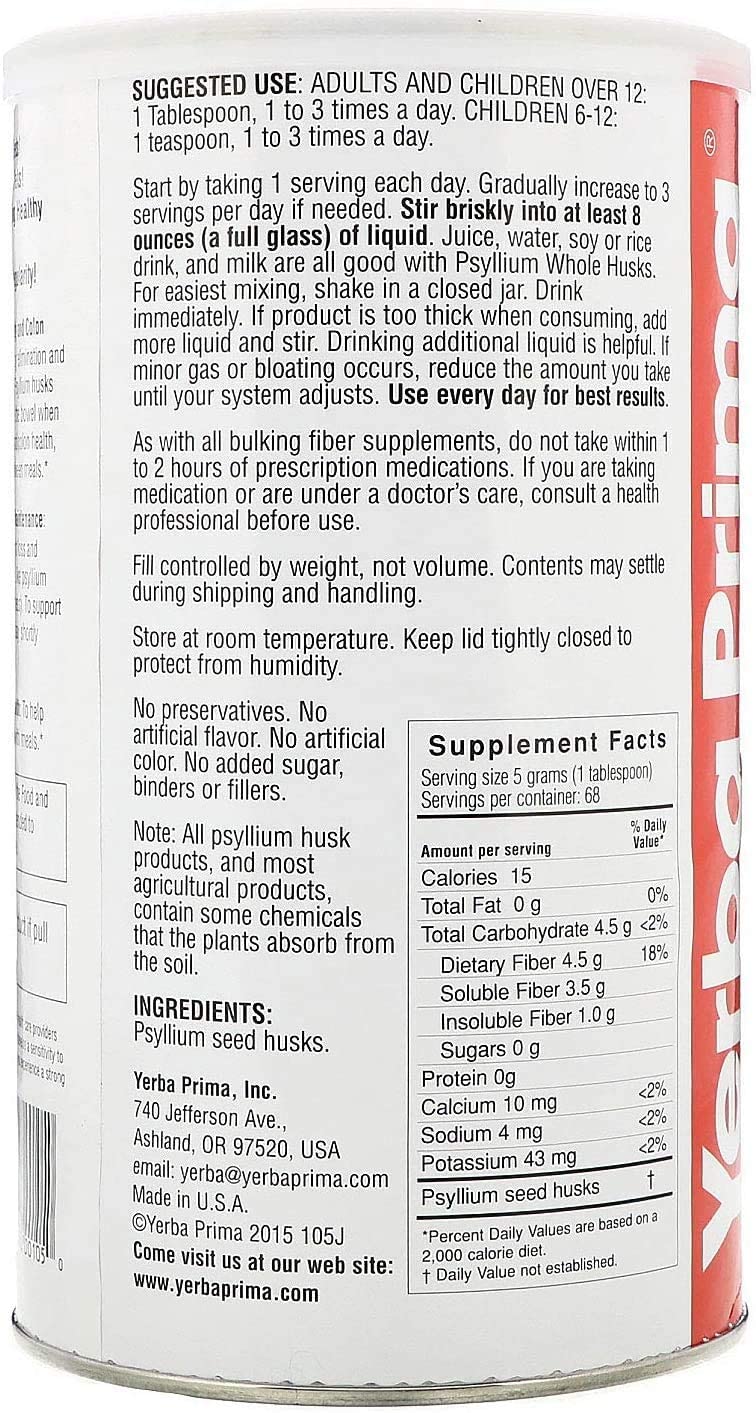 Yerba Prima Psyllium Whole Husk 3 Bottle Value Pack lifestyle shot