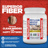 Yerba Prima Psyllium Whole Husks 20 oz open package showing the husks