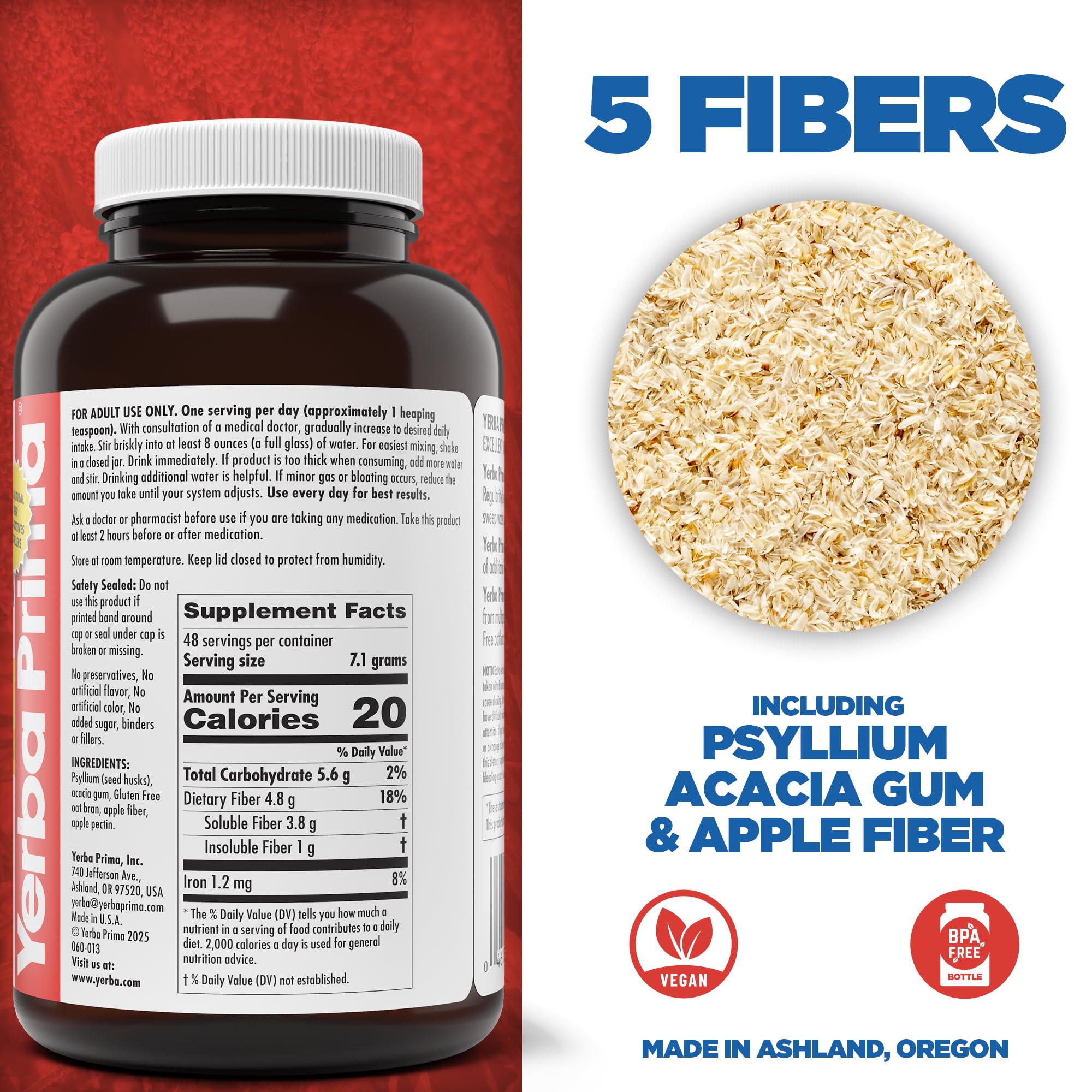 Yerba Prima Soluble Fiber Powder 12oz ingredient list