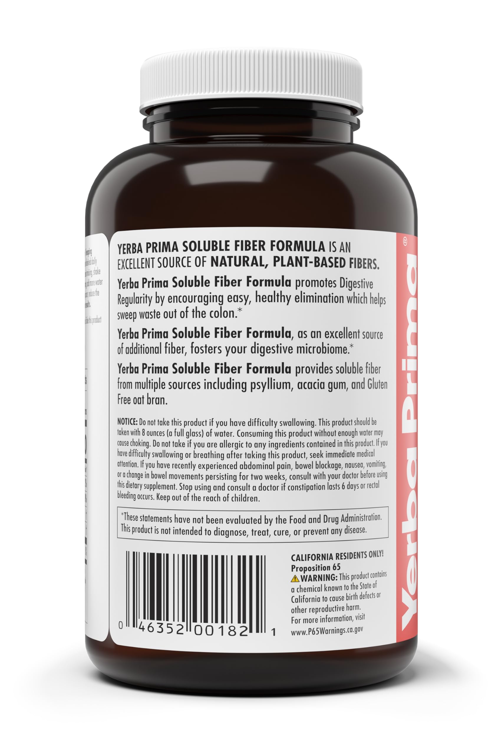 Yerba Prima Soluble Fiber Powder 12oz with a glass of mixed juice