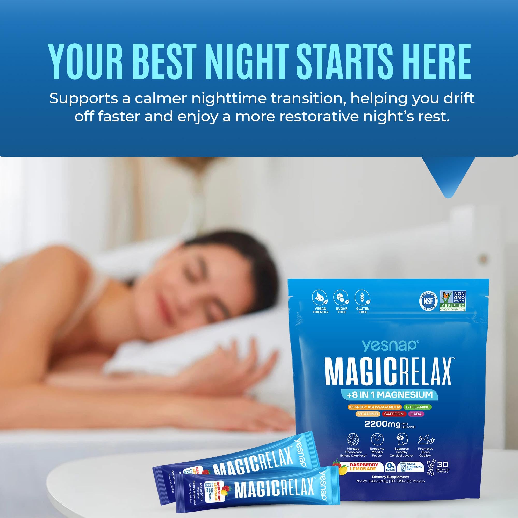 Yesnap Magnesium 8-in-1 Supplement ingredients list